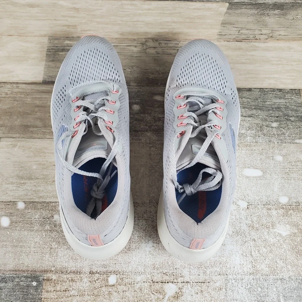 Skechers Arch Fit 2.0 Big League Womens Shoes Sz 10 Athletic Light Gray Sneakers